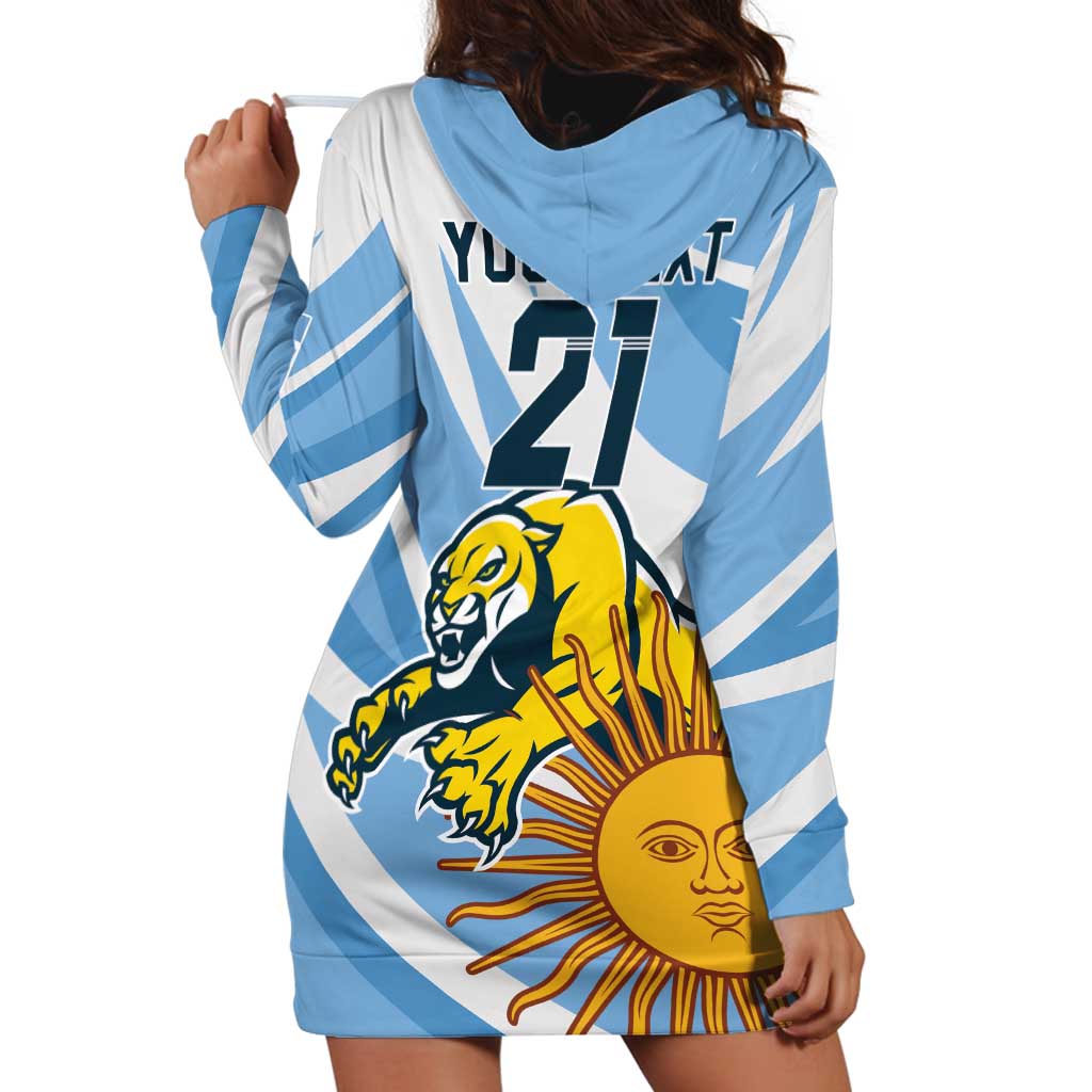Custom Argentina Rugby Champion Hoodie Dress Los Puma with Sporty Style - Wonder Print Shop