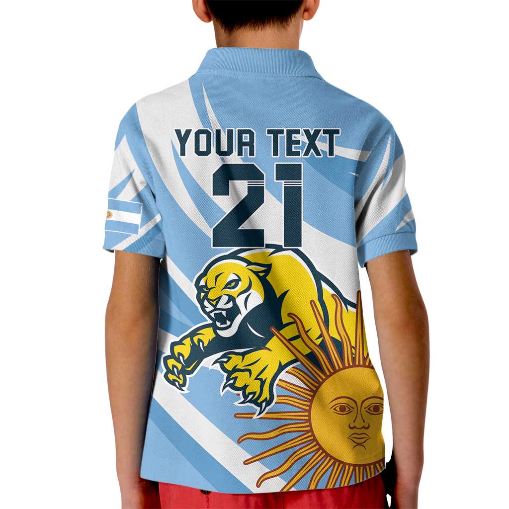 Custom Argentina Rugby Champion Kid Polo Shirt Los Puma with Sporty Style - Wonder Print Shop