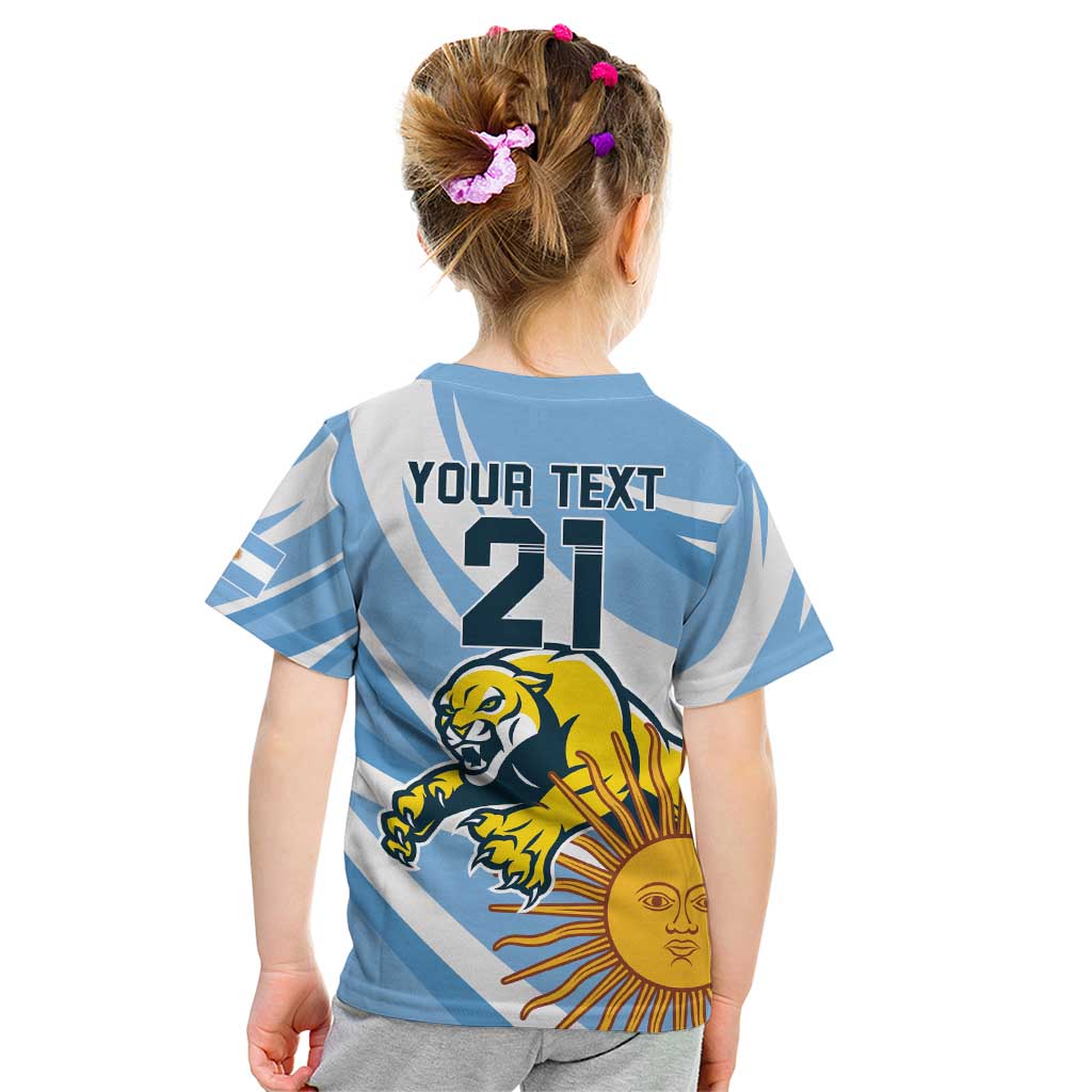 Custom Argentina Rugby Champion Kid T Shirt Los Puma with Sporty Style - Wonder Print Shop
