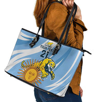 Custom Argentina Rugby Champion Leather Tote Bag Los Puma with Sporty Style - Wonder Print Shop