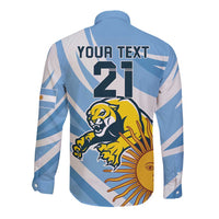 Custom Argentina Rugby Champion Long Sleeve Button Shirt Los Puma with Sporty Style - Wonder Print Shop