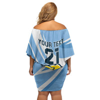 Custom Argentina Rugby Champion Off Shoulder Short Dress Los Puma with Sporty Style - Wonder Print Shop