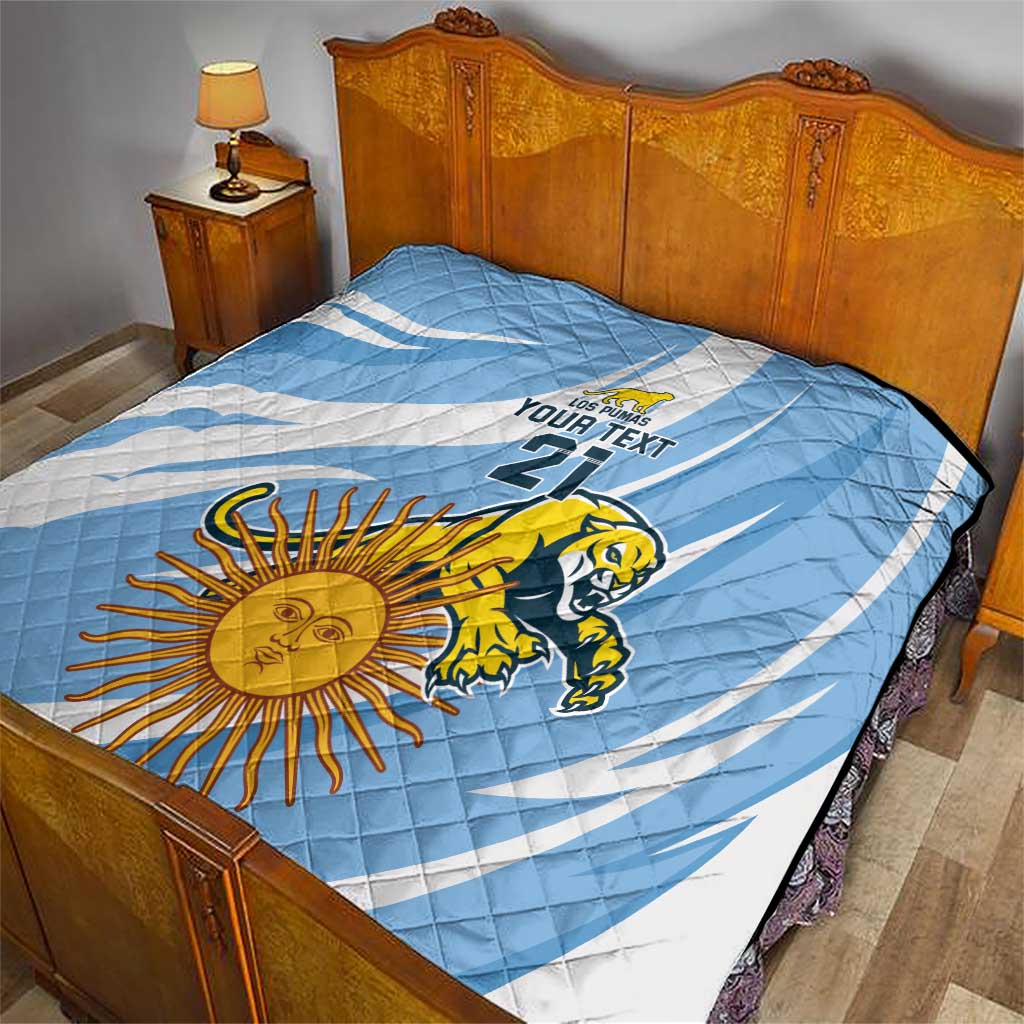 Custom Argentina Rugby Champion Quilt Los Puma with Sporty Style - Wonder Print Shop