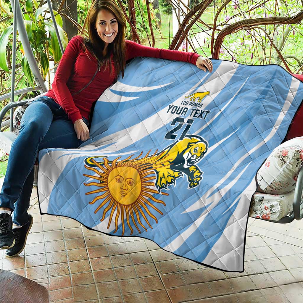 Custom Argentina Rugby Champion Quilt Los Puma with Sporty Style - Wonder Print Shop