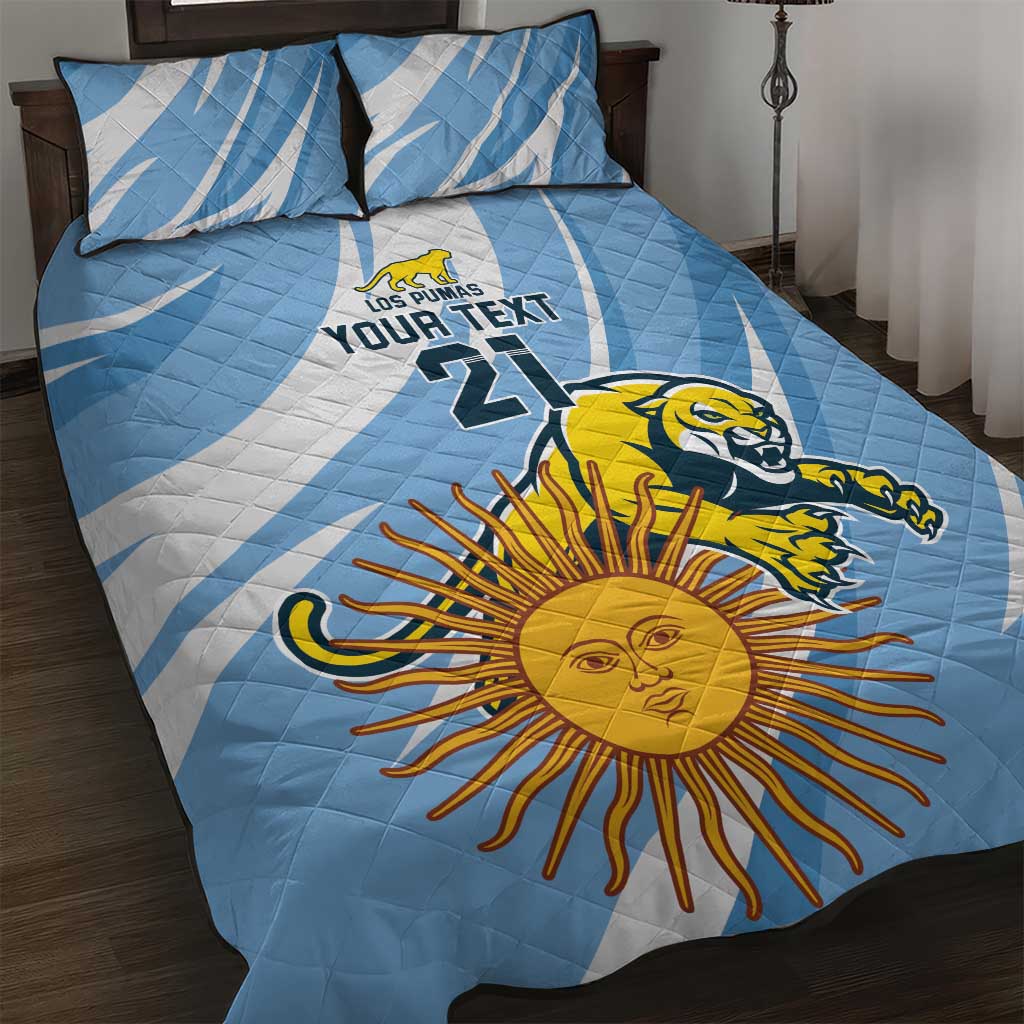 Custom Argentina Rugby Champion Quilt Bed Set Los Puma with Sporty Style - Wonder Print Shop