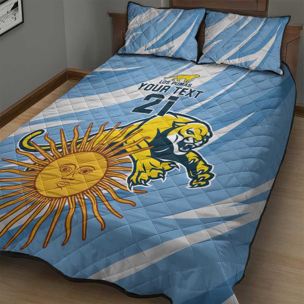 Custom Argentina Rugby Champion Quilt Bed Set Los Puma with Sporty Style - Wonder Print Shop