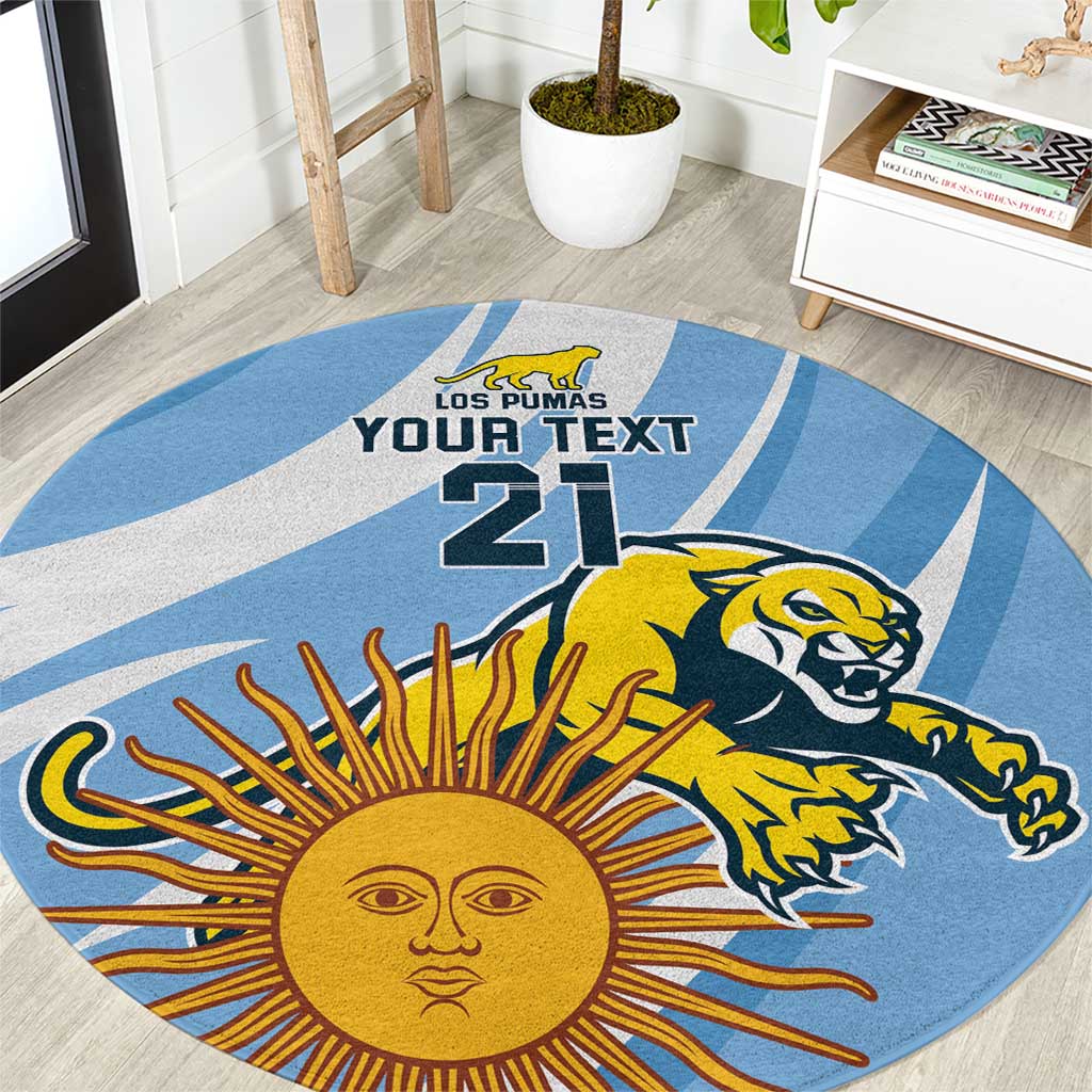 Custom Argentina Rugby Champion Round Carpet Los Puma with Sporty Style