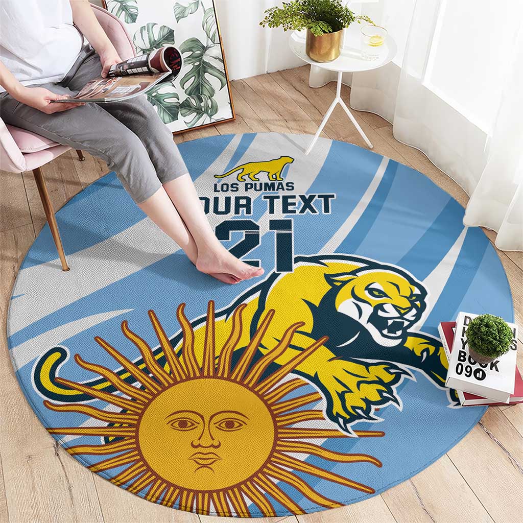 Custom Argentina Rugby Champion Round Carpet Los Puma with Sporty Style