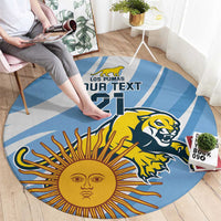 Custom Argentina Rugby Champion Round Carpet Los Puma with Sporty Style