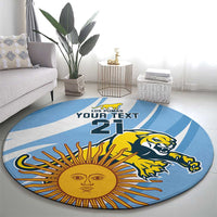 Custom Argentina Rugby Champion Round Carpet Los Puma with Sporty Style
