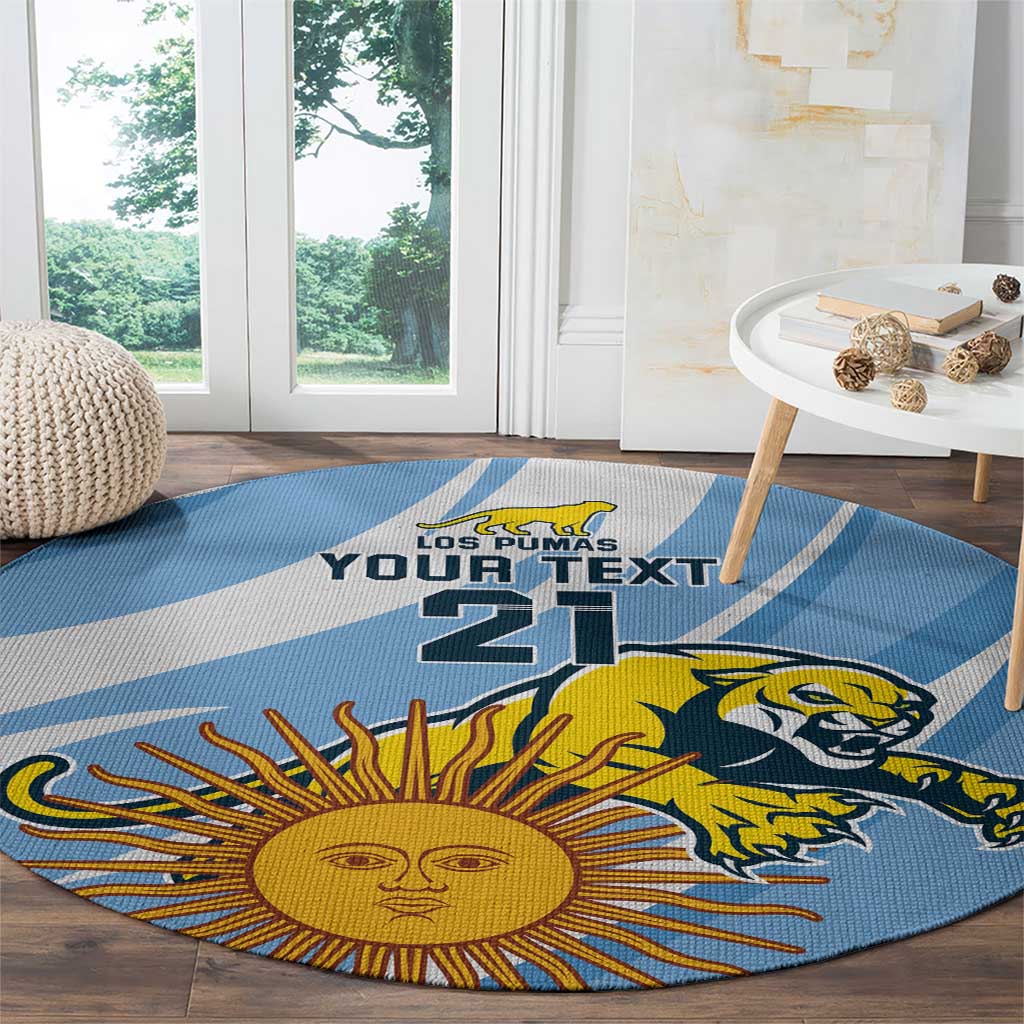 Custom Argentina Rugby Champion Round Carpet Los Puma with Sporty Style