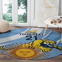 Custom Argentina Rugby Champion Round Carpet Los Puma with Sporty Style