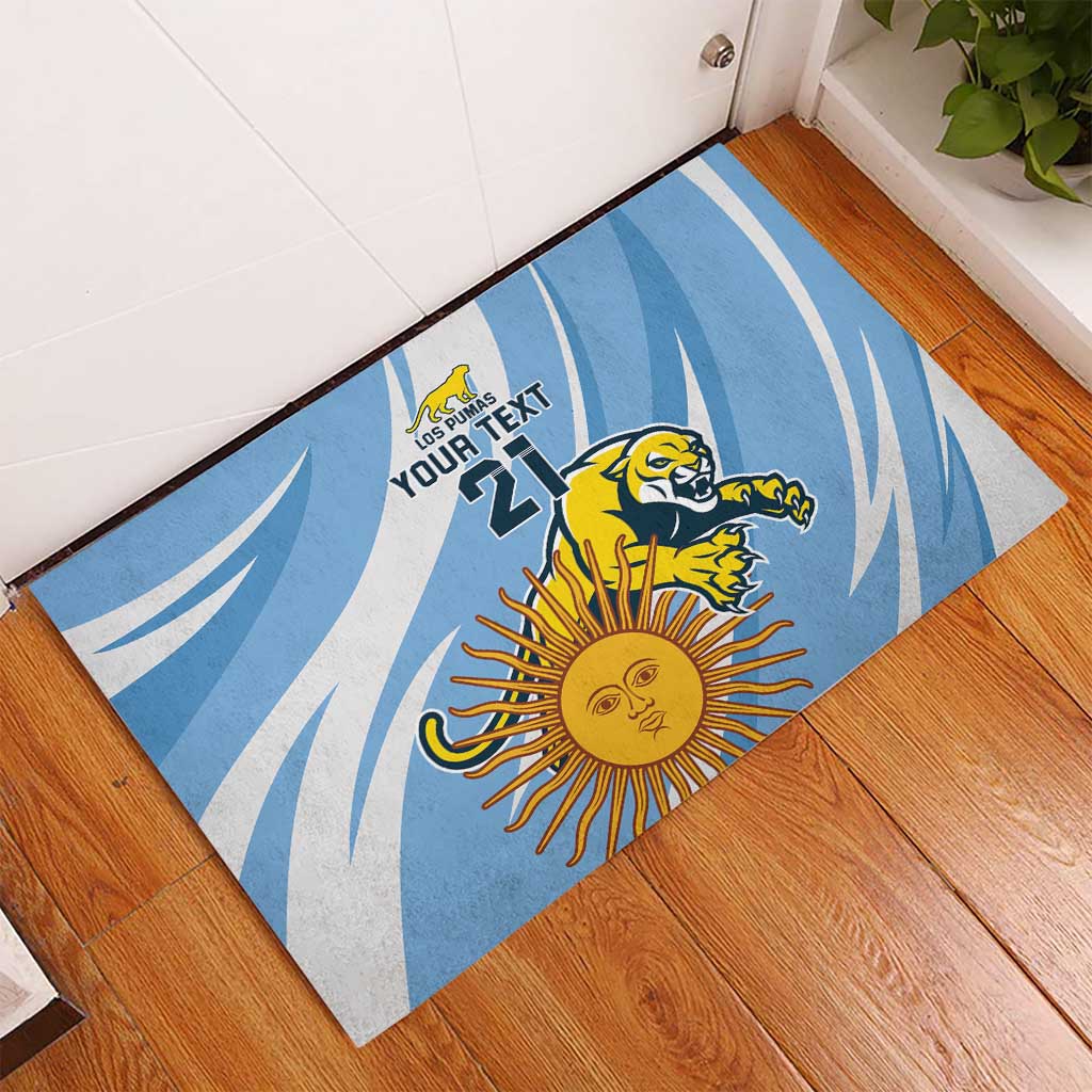 Custom Argentina Rugby Champion Rubber Doormat Los Puma with Sporty Style - Wonder Print Shop