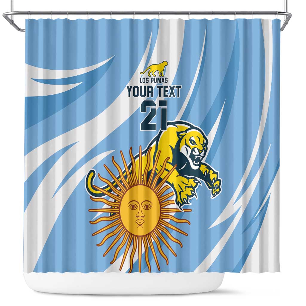 Custom Argentina Rugby Champion Shower Curtain Los Puma with Sporty Style