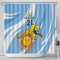 Custom Argentina Rugby Champion Shower Curtain Los Puma with Sporty Style