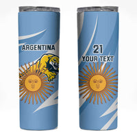 Custom Argentina Rugby Champion Skinny Tumbler Los Puma with Sporty Style - Wonder Print Shop