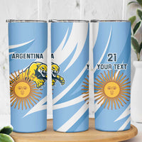 Custom Argentina Rugby Champion Skinny Tumbler Los Puma with Sporty Style - Wonder Print Shop