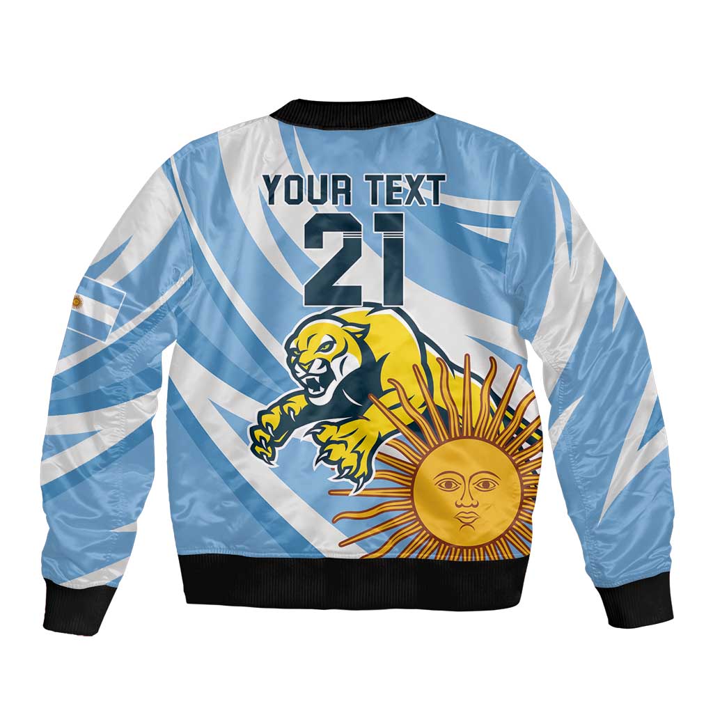 Custom Argentina Rugby Champion Sleeve Zip Bomber Jacket Los Puma with Sporty Style - Wonder Print Shop