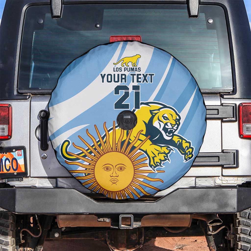 Custom Argentina Rugby Champion Spare Tire Cover Los Puma with Sporty Style - Wonder Print Shop
