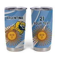 Custom Argentina Rugby Champion Tumbler Cup Los Puma with Sporty Style - Wonder Print Shop