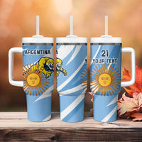 Custom Argentina Rugby Champion Tumbler With Handle Los Puma with Sporty Style - Wonder Print Shop