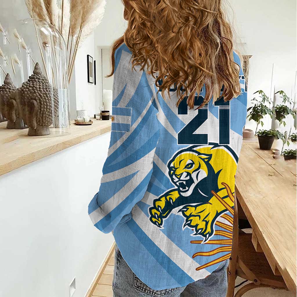 Custom Argentina Rugby Champion Women Casual Shirt Los Puma with Sporty Style - Wonder Print Shop
