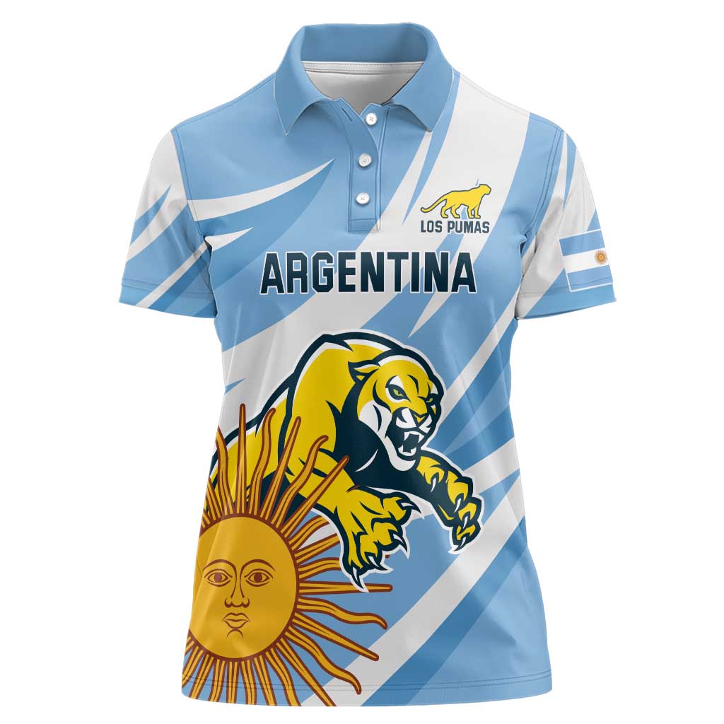 Custom Argentina Rugby Champion Women Polo Shirt Los Puma with Sporty Style - Wonder Print Shop
