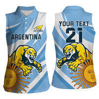 Custom Argentina Rugby Champion Women Sleeveless Polo Shirt Los Puma with Sporty Style - Wonder Print Shop