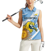 Custom Argentina Rugby Champion Women Sleeveless Polo Shirt Los Puma with Sporty Style - Wonder Print Shop