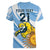 Custom Argentina Rugby Champion Women V-Neck T-Shirt Los Puma with Sporty Style - Wonder Print Shop