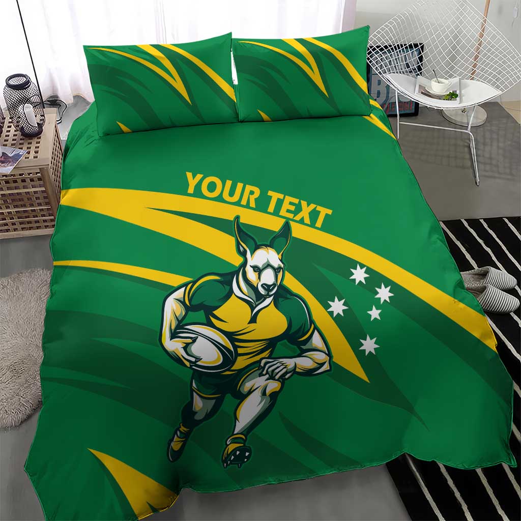 Personalized Australia Rugby Champion Bedding Set Wallabies Mascot with Sporty Style LT9 - Wonder Print Shop
