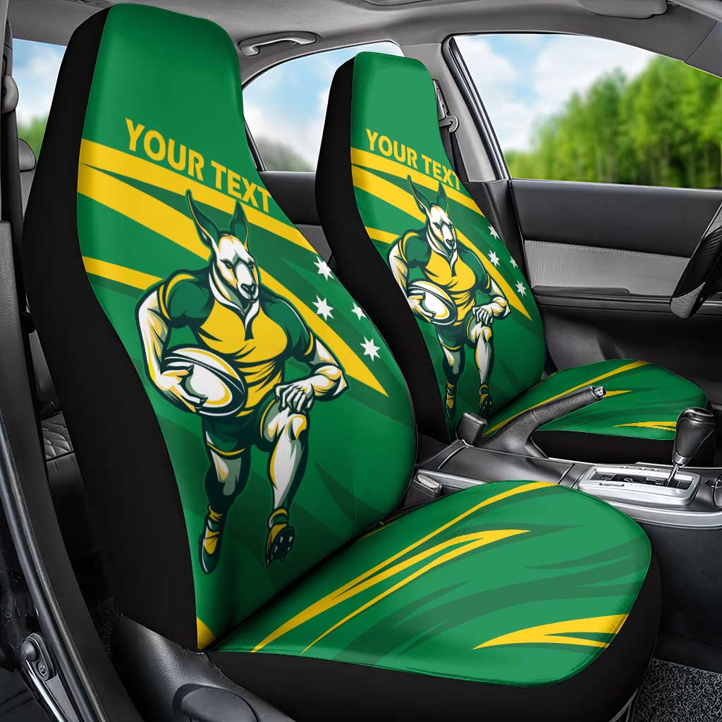 Personalized Australia Rugby Champion Car Seat Cover Wallabies Mascot with Sporty Style LT9 - Wonder Print Shop