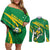 Personalized Australia Rugby Champion Couples Matching Off Shoulder Short Dress and Long Sleeve Button Shirt Wallabies Mascot with Sporty Style LT9 - Wonder Print Shop
