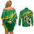 Personalized Australia Rugby Champion Couples Matching Off Shoulder Short Dress and Long Sleeve Button Shirt Wallabies Mascot with Sporty Style LT9 - Wonder Print Shop
