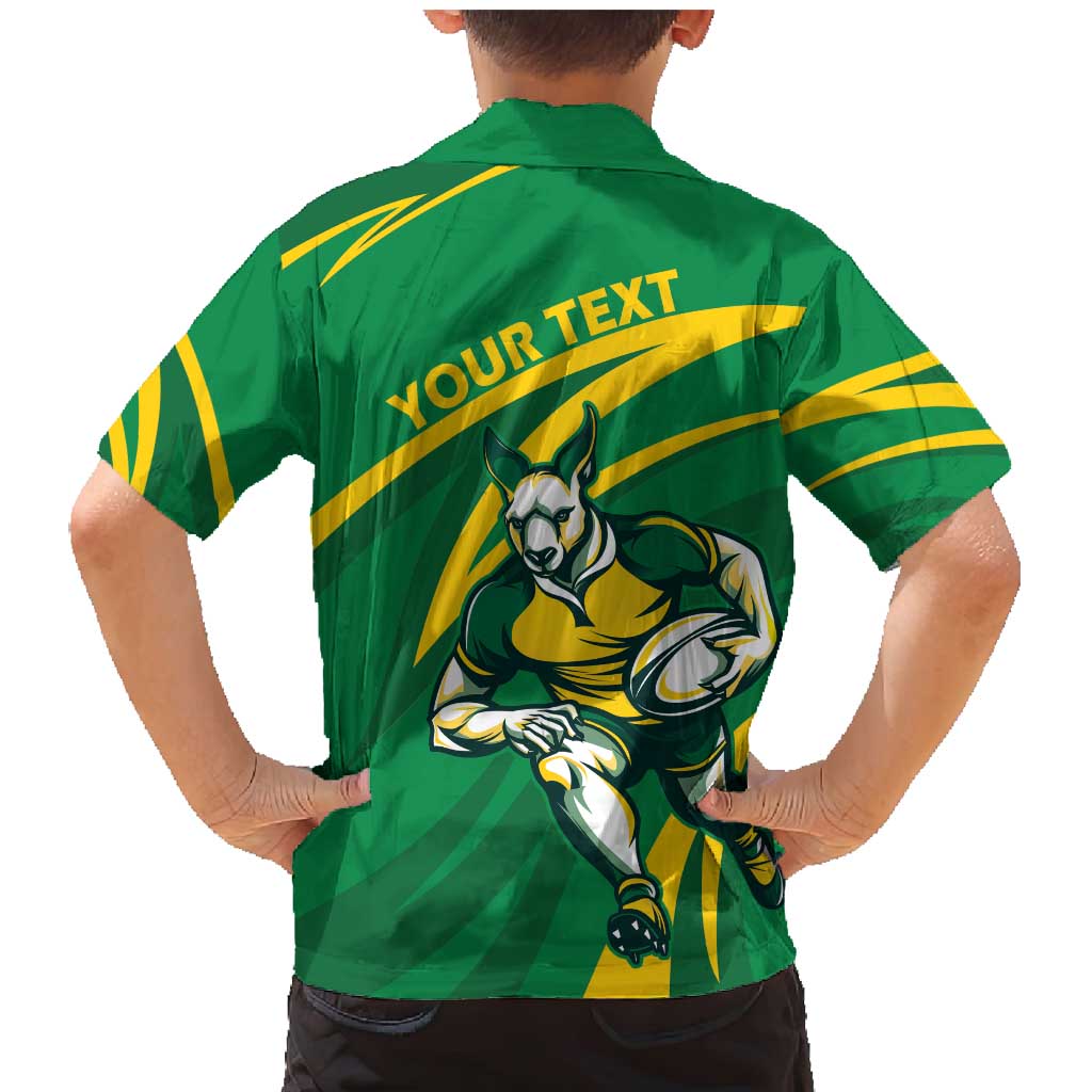 Personalized Australia Rugby Champion Family Matching Mermaid Dress and Hawaiian Shirt Wallabies Mascot with Sporty Style LT9 - Wonder Print Shop