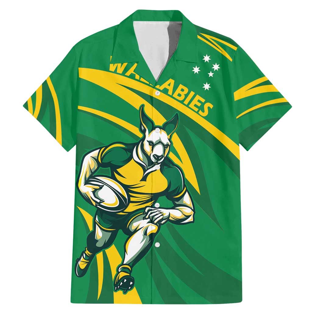 Personalized Australia Rugby Champion Family Matching Mermaid Dress and Hawaiian Shirt Wallabies Mascot with Sporty Style LT9 - Wonder Print Shop