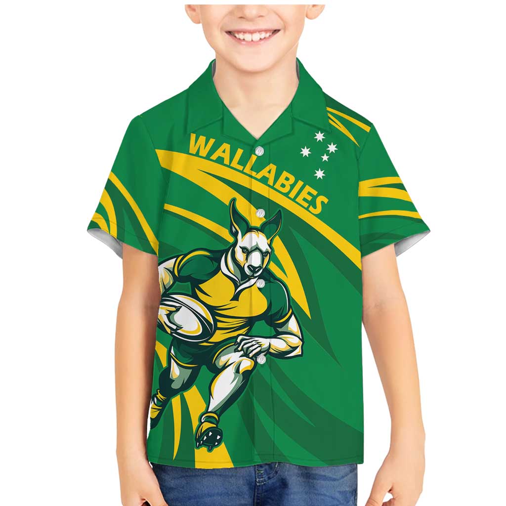Personalized Australia Rugby Champion Family Matching Mermaid Dress and Hawaiian Shirt Wallabies Mascot with Sporty Style LT9 - Wonder Print Shop