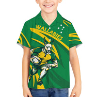 Personalized Australia Rugby Champion Family Matching Off Shoulder Short Dress and Hawaiian Shirt Wallabies Mascot with Sporty Style LT9 - Wonder Print Shop