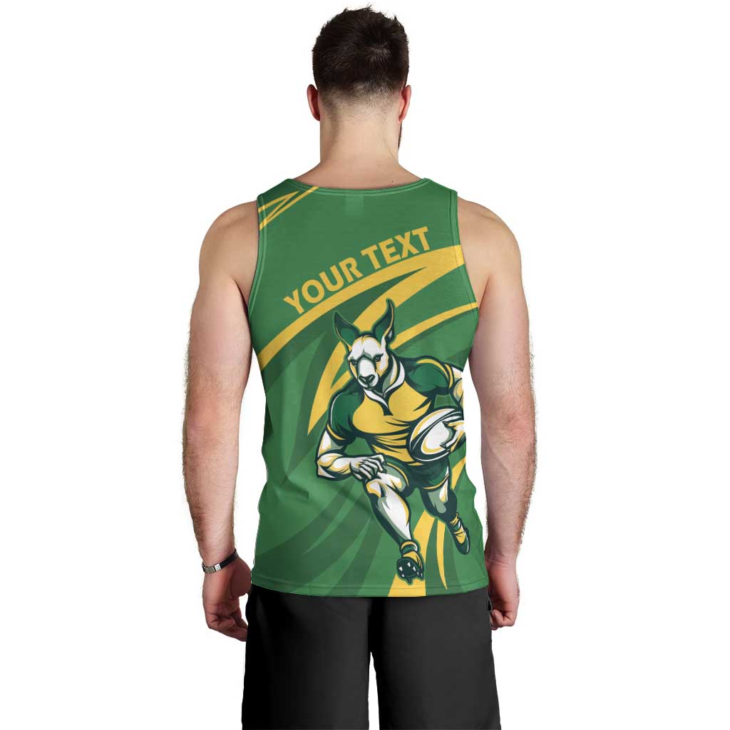 Personalized Australia Rugby Champion Men Tank Top Wallabies Mascot with Sporty Style - Wonder Print Shop