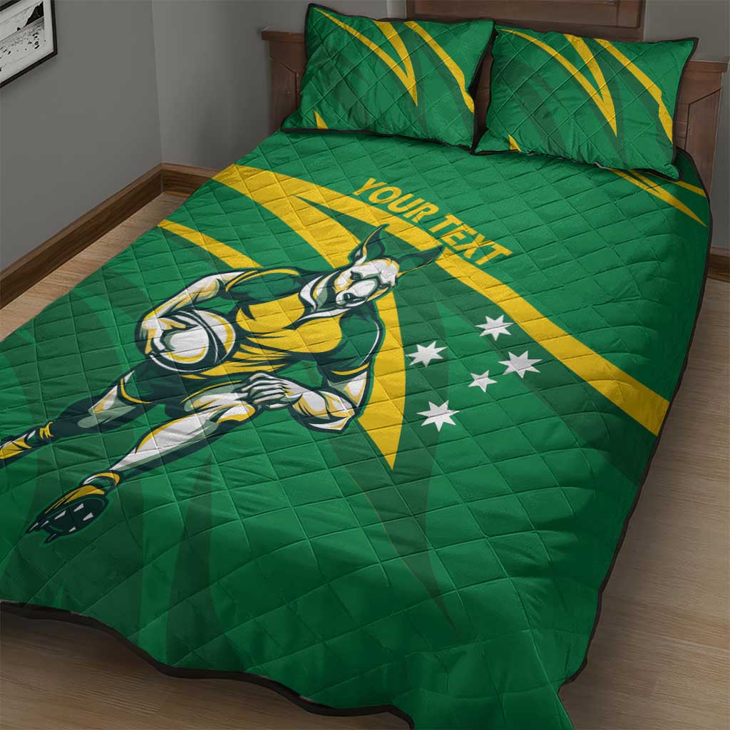 Personalized Australia Rugby Champion Quilt Bed Set Wallabies Mascot with Sporty Style - Wonder Print Shop