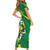 Personalized Australia Rugby Champion Short Sleeve Bodycon Dress Wallabies Mascot with Sporty Style - Wonder Print Shop