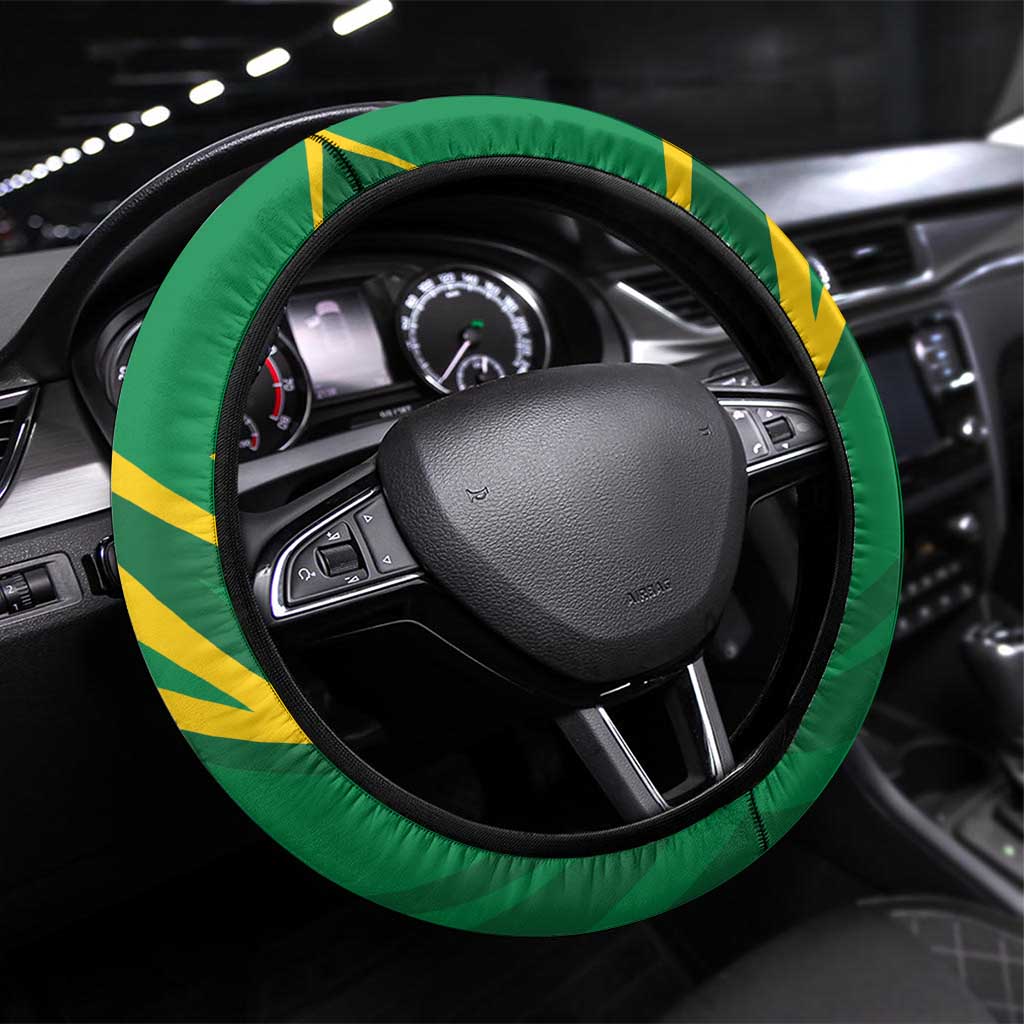 Australia Rugby Champion Steering Wheel Cover Wallabies Mascot with Sporty Style - Wonder Print Shop