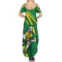 Personalized Australia Rugby Champion Summer Maxi Dress Wallabies Mascot with Sporty Style - Wonder Print Shop