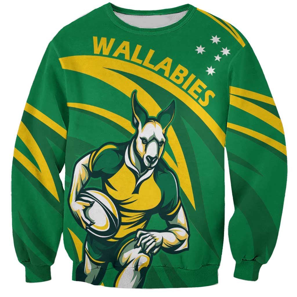 Personalized Australia Rugby Champion Sweatshirt Wallabies Mascot with Sporty Style - Wonder Print Shop
