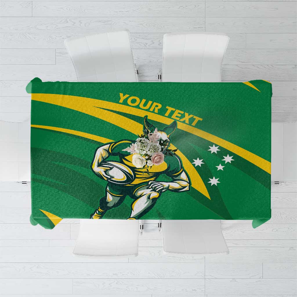 Personalized Australia Rugby Champion Tablecloth Wallabies Mascot with Sporty Style - Wonder Print Shop
