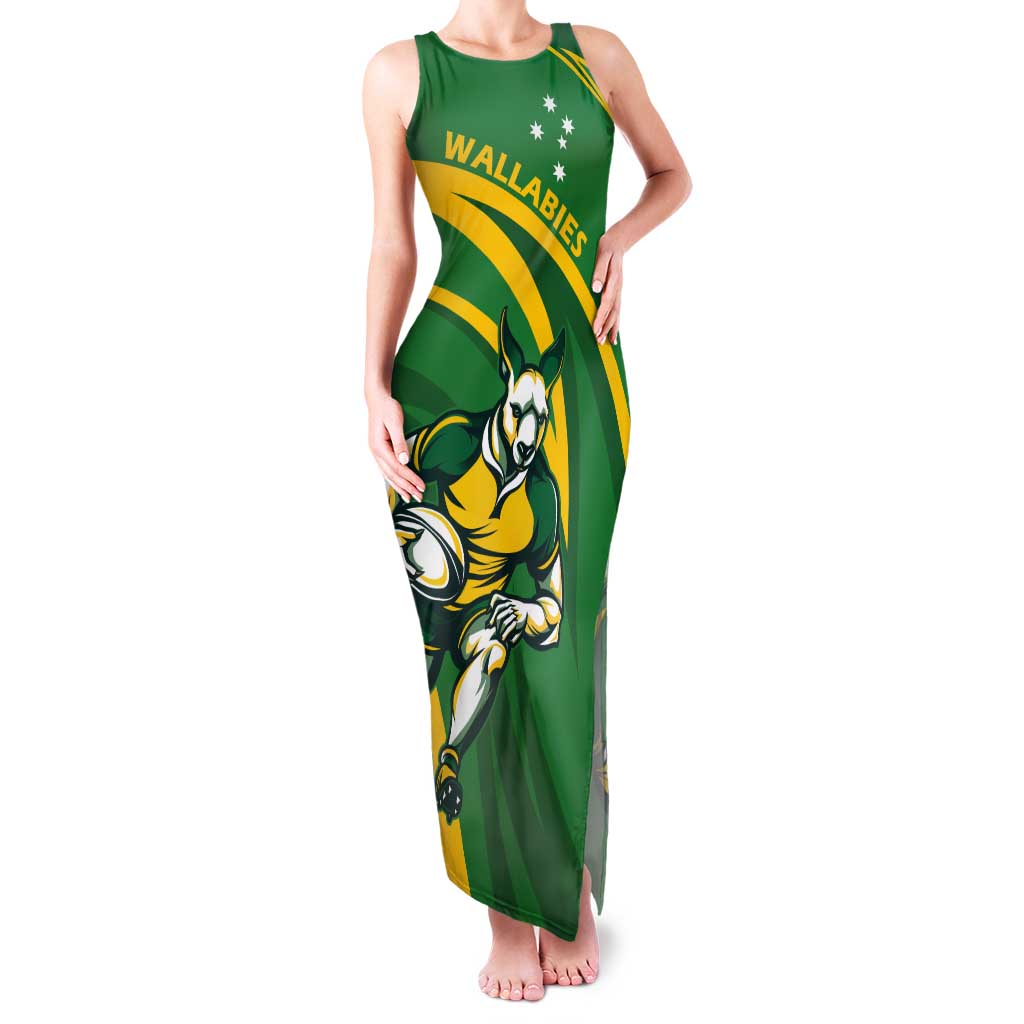 Personalized Australia Rugby Champion Tank Maxi Dress Wallabies Mascot with Sporty Style - Wonder Print Shop
