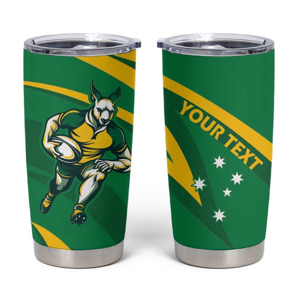 Personalized Australia Rugby Champion Tumbler Cup Wallabies Mascot with Sporty Style - Wonder Print Shop