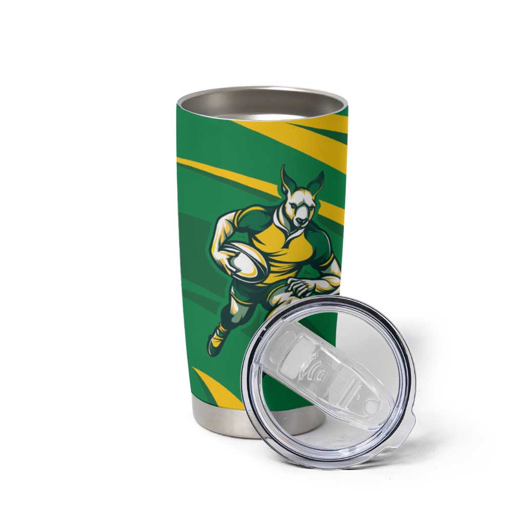 Personalized Australia Rugby Champion Tumbler Cup Wallabies Mascot with Sporty Style - Wonder Print Shop