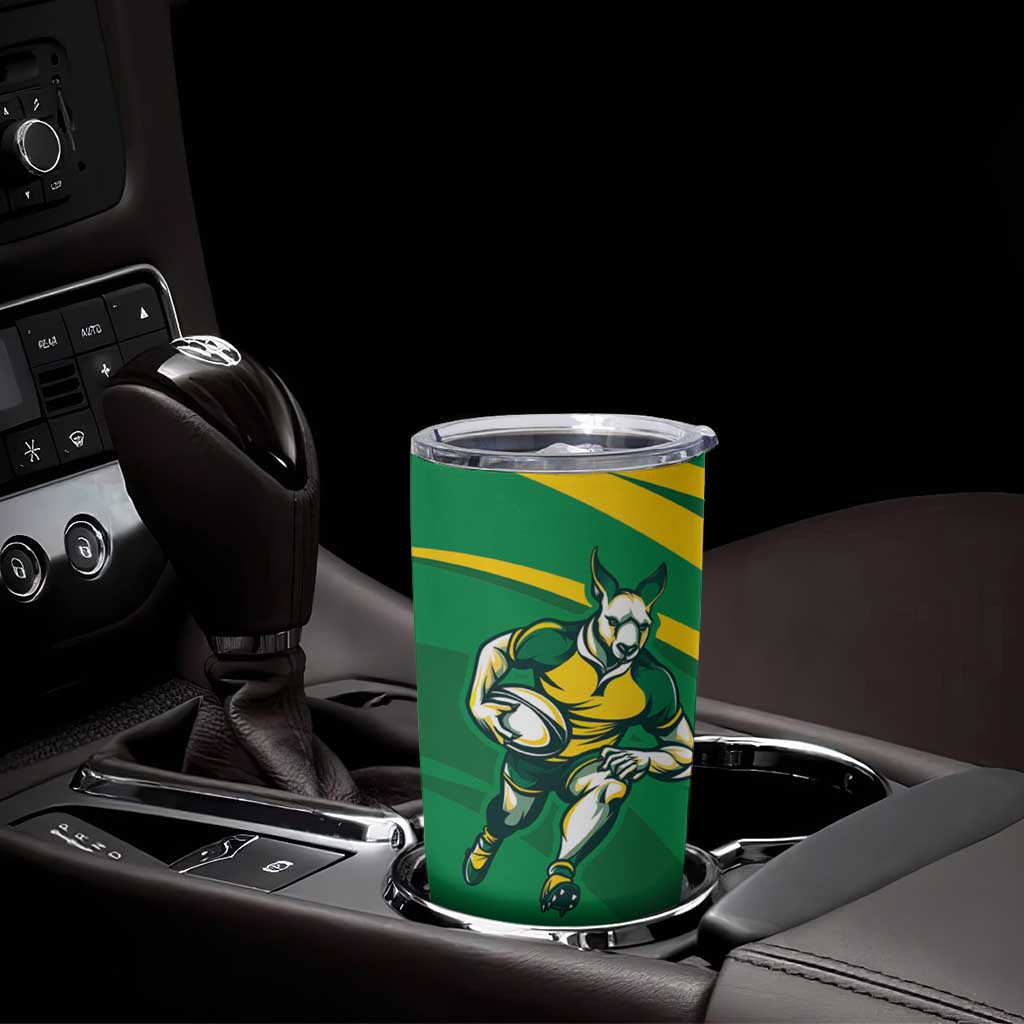 Personalized Australia Rugby Champion Tumbler Cup Wallabies Mascot with Sporty Style - Wonder Print Shop
