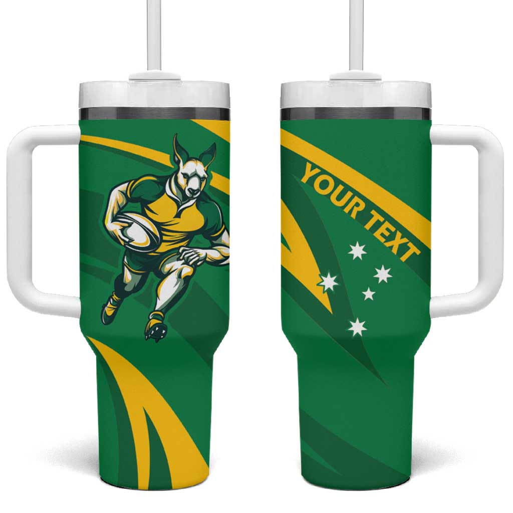 Personalized Australia Rugby Champion Tumbler With Handle Wallabies Mascot with Sporty Style - Wonder Print Shop